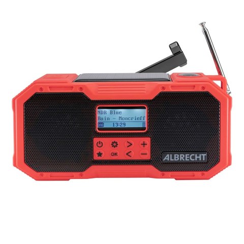 Albrecht DR 112 DAB+ Zewnętrzna korba Radio FM, SOS, Latarka, Solar, PowerBank