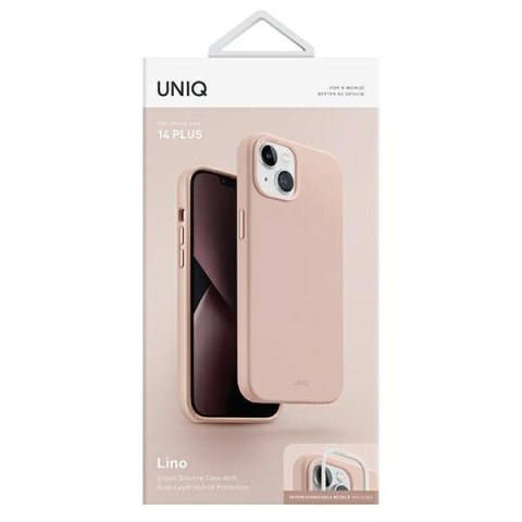 UNIQ etui Lino iPhone 14 Plus 6,7" różowy/blush pink