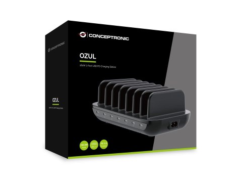 CONCEPTRONIC Ładowarka 7Port 7xUSB-C Multi 160WPD3.0 bk