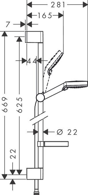Hansgrohe Crometta system prysznicowy Chrom, Biały