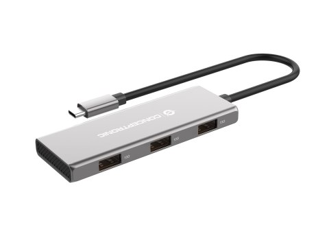 Conceptronic HUBBIES17G huby i koncentratory USB 3.2 Gen 2 (3.1 Gen 2) Type-C 10000 Mbit/s Szary
