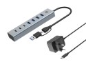 Conceptronic HUBBIES20GP huby i koncentratory USB 3.2 Gen 1 (3.1 Gen 1) Type-C 5000 Mbit/s Szary