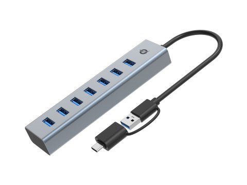 Conceptronic HUBBIES21GP huby i koncentratory USB 3.2 Gen 1 (3.1 Gen 1) Type-A 5000 Mbit/s Szary