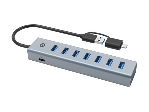 Conceptronic HUBBIES21GP huby i koncentratory USB 3.2 Gen 1 (3.1 Gen 1) Type-A 5000 Mbit/s Szary