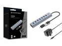 Conceptronic HUBBIES21GP huby i koncentratory USB 3.2 Gen 1 (3.1 Gen 1) Type-A 5000 Mbit/s Szary