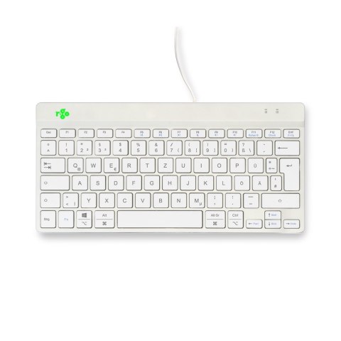 R-Go Tools Ergonomiczna R-Go Compact Break klawiatura, z oprogramowaniem do robienia przerw, QWERTZ (DE), przewodowa, biała