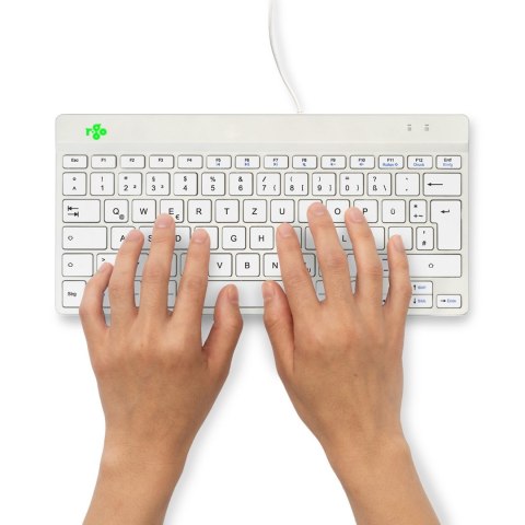 R-Go Tools Ergonomiczna R-Go Compact Break klawiatura, z oprogramowaniem do robienia przerw, QWERTZ (DE), przewodowa, biała
