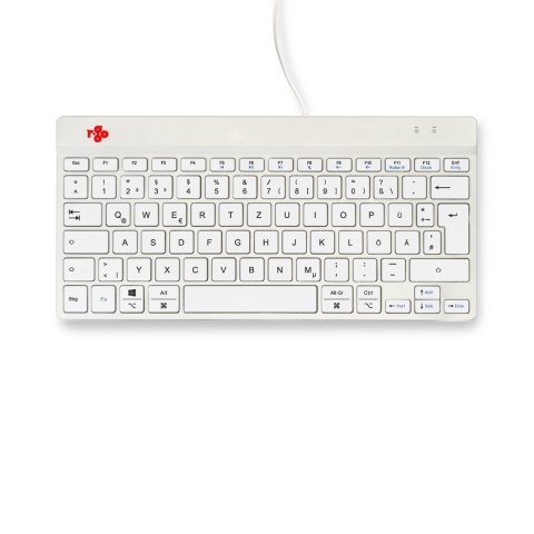 R-Go Tools Ergonomiczna R-Go Compact Break klawiatura, z oprogramowaniem do robienia przerw, QWERTZ (DE), przewodowa, biała