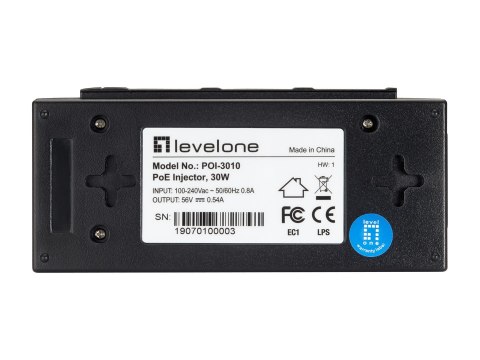 LevelOne POI-3010 adapter PoE Fast Ethernet, Gigabit Ethernet 52 V