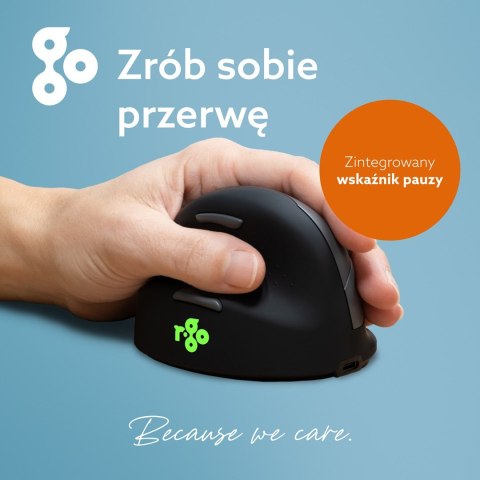 Ergonomiczna mysz R-Go Pele HE lewa Bluetooth sidabrina