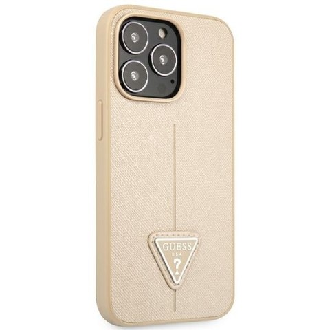 Guess GUHCP14XPSATLE iPhone 14 Pro Max 6,7" beżowy/beige hardcase SaffianoTriangle Logo