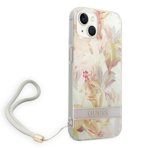 Guess GUOHCP14MHFLSU iPhone 14 Plus 6,7" fioletowy/purple hardcase Flower Strap