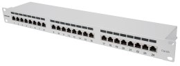 INTELLINET 24-Port Cat6a Patchpanel FTP 1HE grau