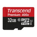 SD microSD Card 32GB Transcend SDHC UHS1 w/adapter