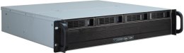 Inter-Tech IPC 2U-2404S Rack Czarny, Srebrny