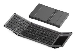 Inateck KB06101_STEEL GRAY klawiatura Dom RF Wireless + Bluetooth QWERTZ Angielski Czarny