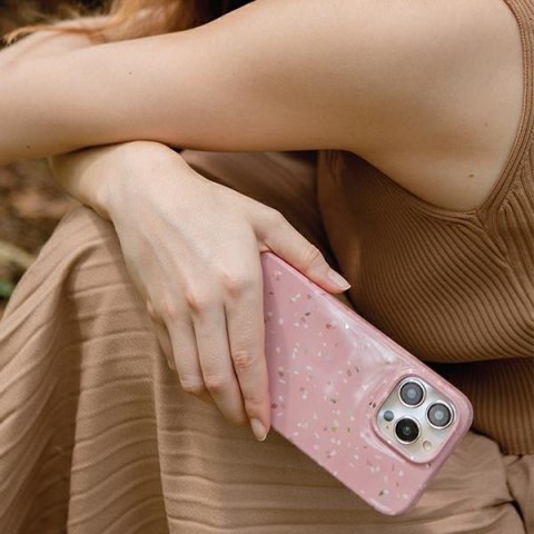 UNIQ etui Coehl Terrazzo iPhone 14 Pro 6,1" różowy/coral pink