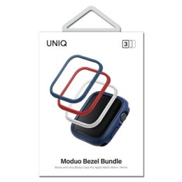 UNIQ ramki do Moduo 3in1 Apple Watch Series 4/5/6/7/8/SE 44/45mm Niebieski-Czerwony-Biały/Blue-Red-White