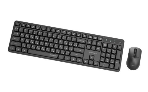 GEMBIRD BEZPRZEWODOWY ZESTAW KLAWIATURY +MYSZ SILENT KEY PRO BUSINESS, CZARNY, UKŁAD RU