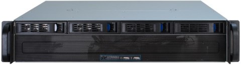 Inter-Tech IPC 2U-2404S Rack Czarny, Srebrny
