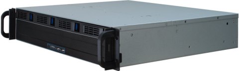Inter-Tech IPC 2U-2404S Rack Czarny, Srebrny