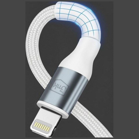 Kabel 3MK Hyper Cable N-SERIES USB-C do Lightning 2m 9V/3A 27W biały