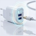 Ładowarka Sieciowa 3MK FlowPower 2xUSB-A 10W 2.4A biały