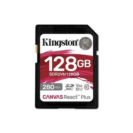 128GB SDXC CANVAS REACT PLUS U3/UHS-II 280R/100W V60 FULL HD/4K