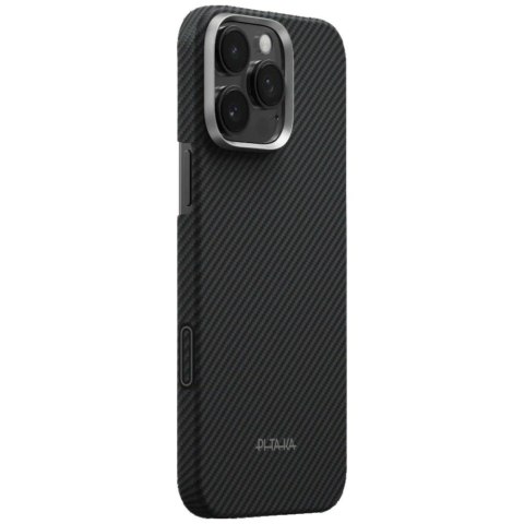 Etui PITAKA Ultra-Slim PitaTap MagSafe do iPhone 16 Pro czarno szary