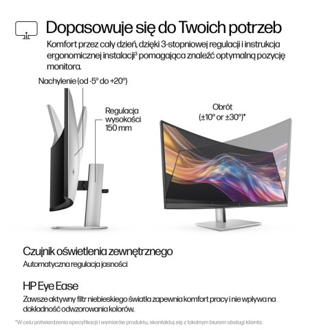 Monitor HP LED 37,5" S7 Pro 738pu (8K167AA) Curved IPS WQHD+ HDR400 RJ-45 ThunderBolt 4