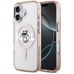 Etui Karl Lagerfeld IML Choupette Sketch Logo MagSafe do iPhone 17 różowy