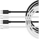 Kable Verbatim Sync & Charge USC-C do C essentials 60W czarny / biały 2szt. 32391