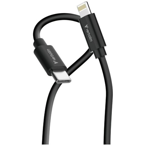 Kable Verbatim Sync & Charge USC-C do Lightning essentials 27W czarny / biały 2szt. 32392