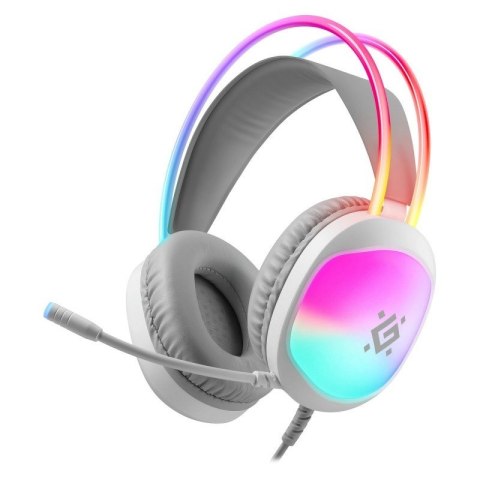 DEFENDER SŁUCHAWKI Z MIKROFONEM ECLIPSE RGB BIAŁE 62440