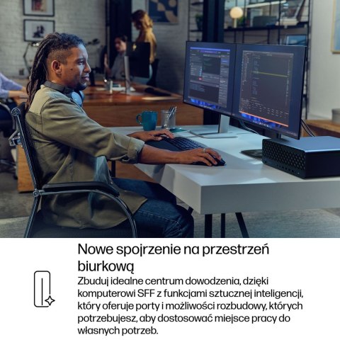 HP EliteDesk 8 SFF G1i AI Intel Core Ultra 5 235 16 GB DDR5-SDRAM 512 GB SSD Windows 11 Pro PC AI PC Czarny