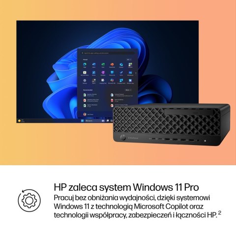 HP EliteDesk 8 SFF G1i AI Intel Core Ultra 5 235 16 GB DDR5-SDRAM 512 GB SSD Windows 11 Pro PC AI PC Czarny