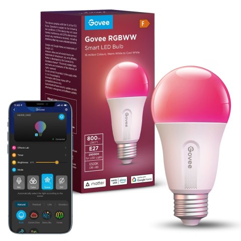 Govee Smart żarówka RGB 800LM, Wi-Fi + Bluetooth H6004CC1