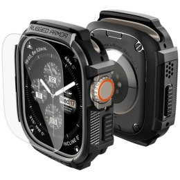 Etui Spigen Rugged Armor & Tempered Glass do Apple Watch Ultra 1 / 2 / 3 (49mm) czarny