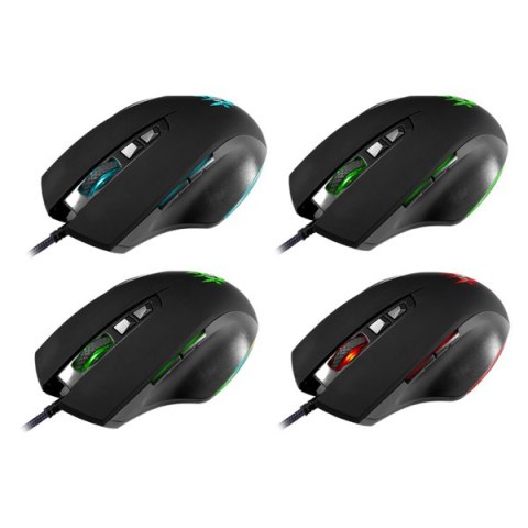 Defender Mysz Wolverine GM-700L RGB, 12800DPI, optyczna, 6kl., przewodowa USB, czarna, do gry, podświetlona