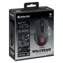 Defender Mysz Wolverine GM-700L RGB, 12800DPI, optyczna, 6kl., przewodowa USB, czarna, do gry, podświetlona