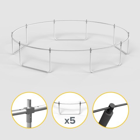 REBEL ACTIVE TRAMPOLINA PRO 15FT/457CM, SIATKA, DRABINKA RBA-8005