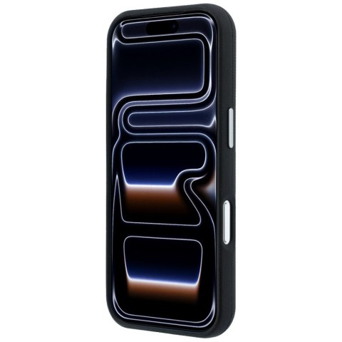 Etui Mercedes Leather Semi Wrap Grill Pattern MagSafe do iPhone 17 Pro czarny
