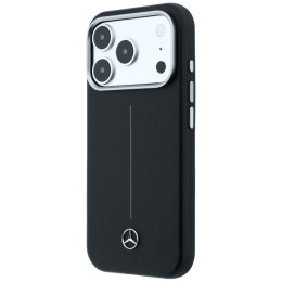 Etui Mercedes Leather Semi Wrap Iconic Line MagSafe do iPhone 17 Pro Max czarny