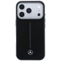 Etui Mercedes Leather Semi Wrap Iconic Line MagSafe do iPhone 17 Pro Max czarny