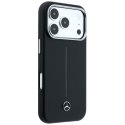Etui Mercedes Leather Semi Wrap Iconic Line MagSafe do iPhone 17 Pro Max czarny