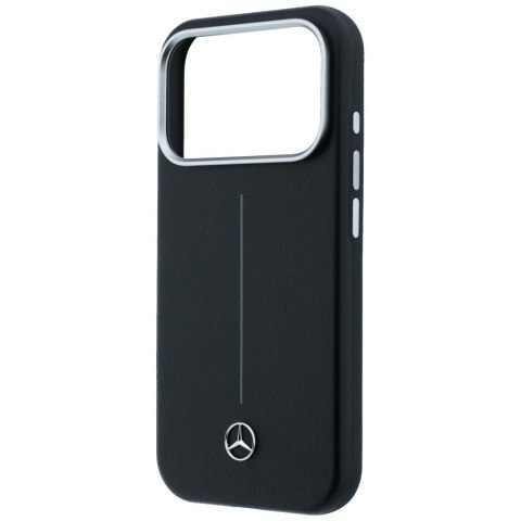 Etui Mercedes Leather Semi Wrap Iconic Line MagSafe do iPhone 17 Pro Max czarny