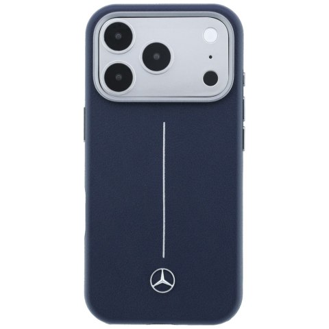 Etui Mercedes Leather Semi Wrap Iconic Line MagSafe do iPhone 17 Pro Max granatowy