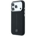 Etui Mercedes Leather Semi Wrap Iconic Line MagSafe do iPhone 17 Pro czarny