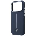 Etui Mercedes Leather Semi Wrap Iconic Line MagSafe do iPhone 17 Pro granatowy