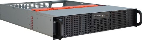 Inter-Tech 2U-20255 Rack Czarny, Stal nierdzewna